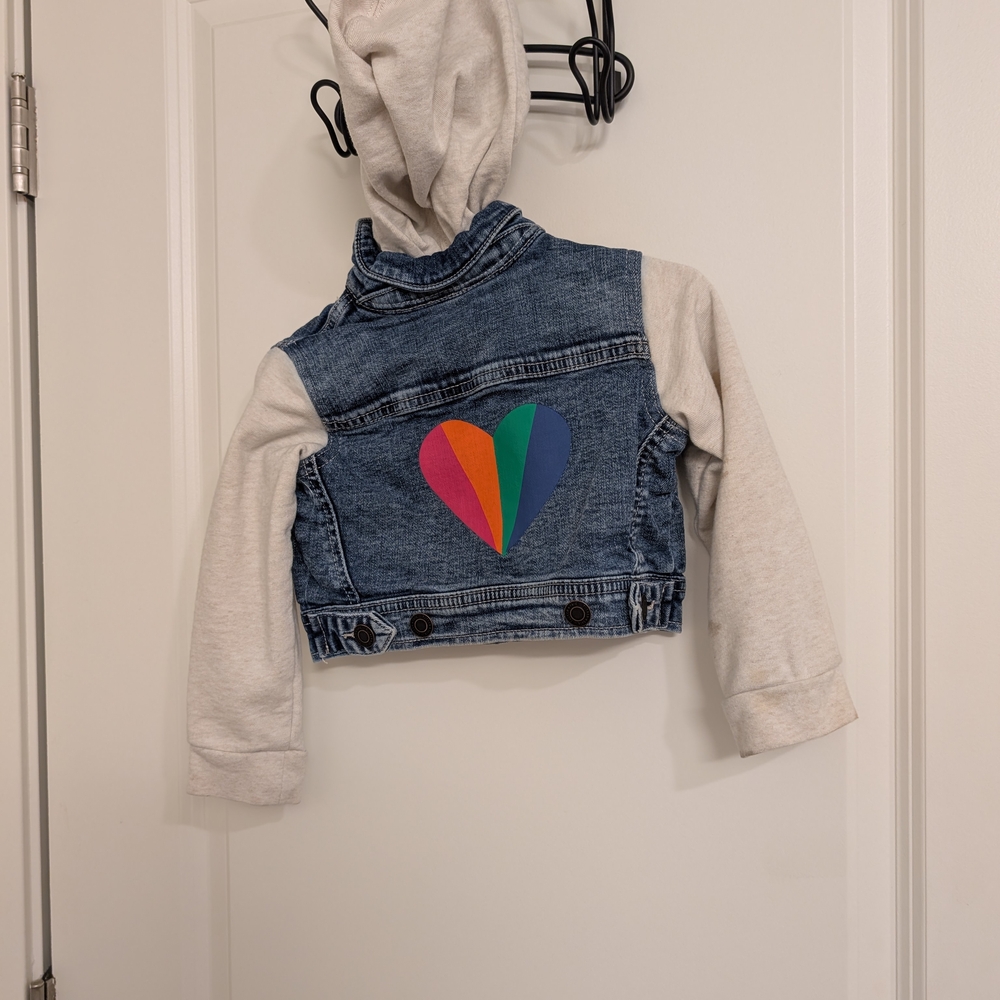 Kids Denim Jacket with Heart Design